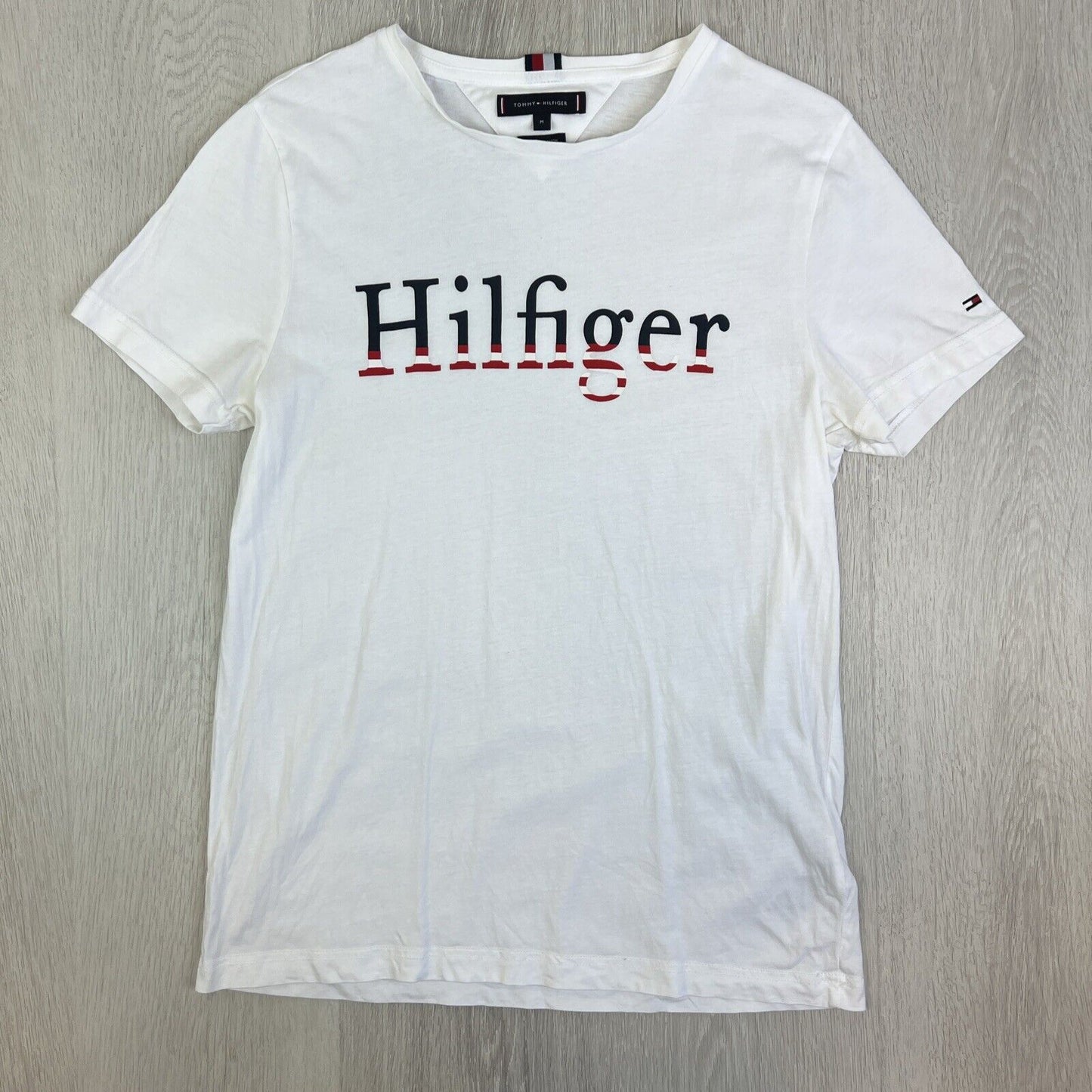 Tommy Hilfiger Mens White T-Shirt Bundle Size Medium (2 T-Shirts)