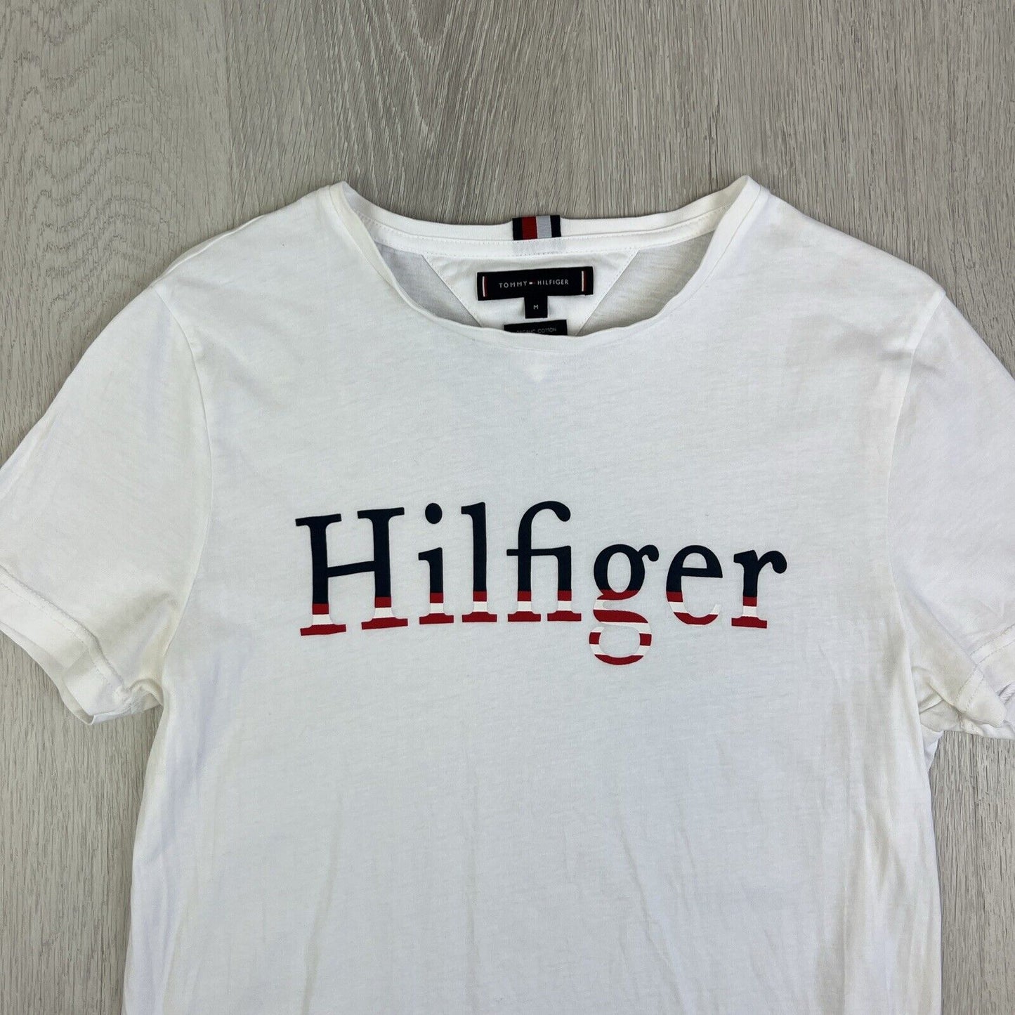 Tommy Hilfiger Mens White T-Shirt Bundle Size Medium (2 T-Shirts)