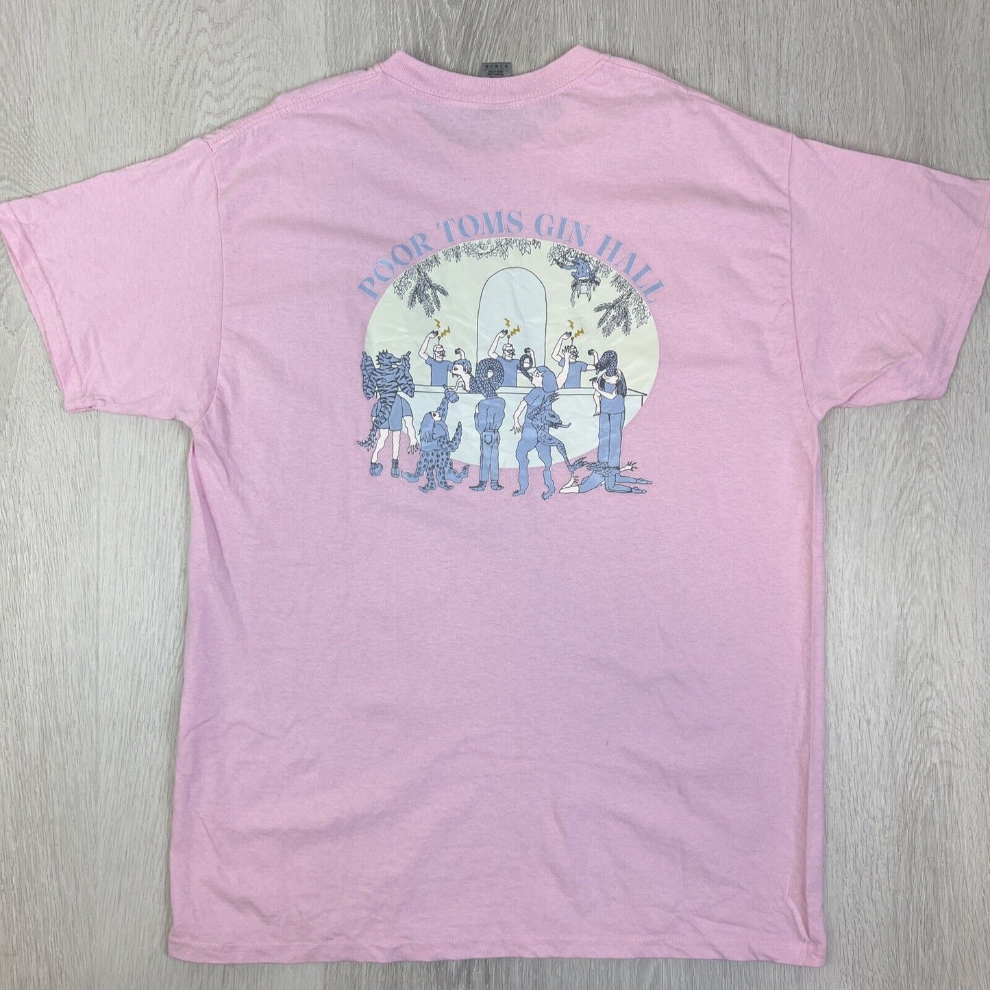 Poor Toms Gin Marrickville Mens Pink T-Shirt Size Large