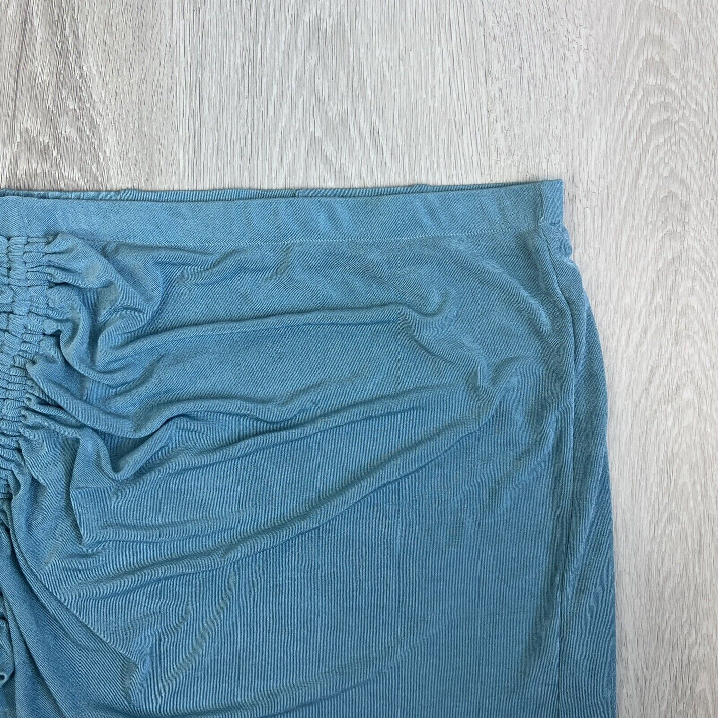 Glassons Womens Ruched Blue Satin Mini Skirt Size 12