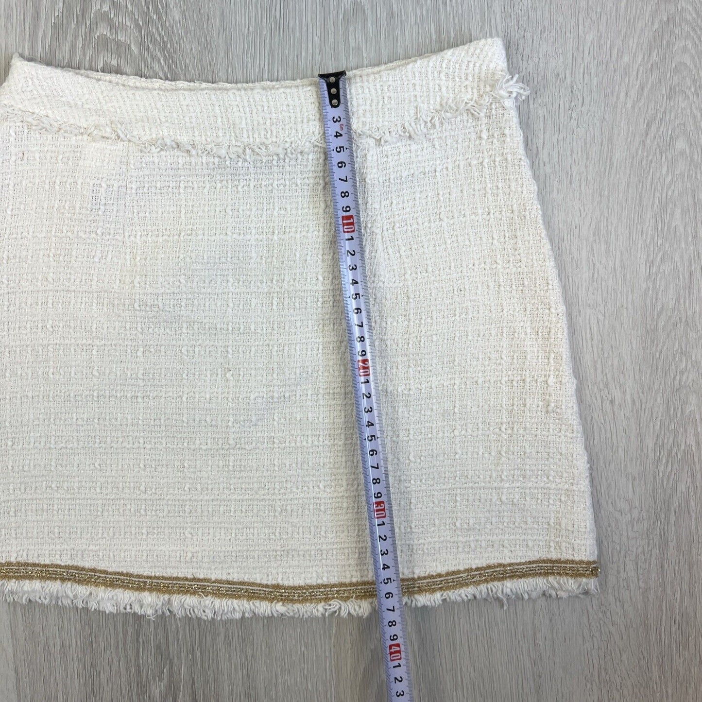 Zara Womens White Woven 100% Cotton Mini Skirt Size Small