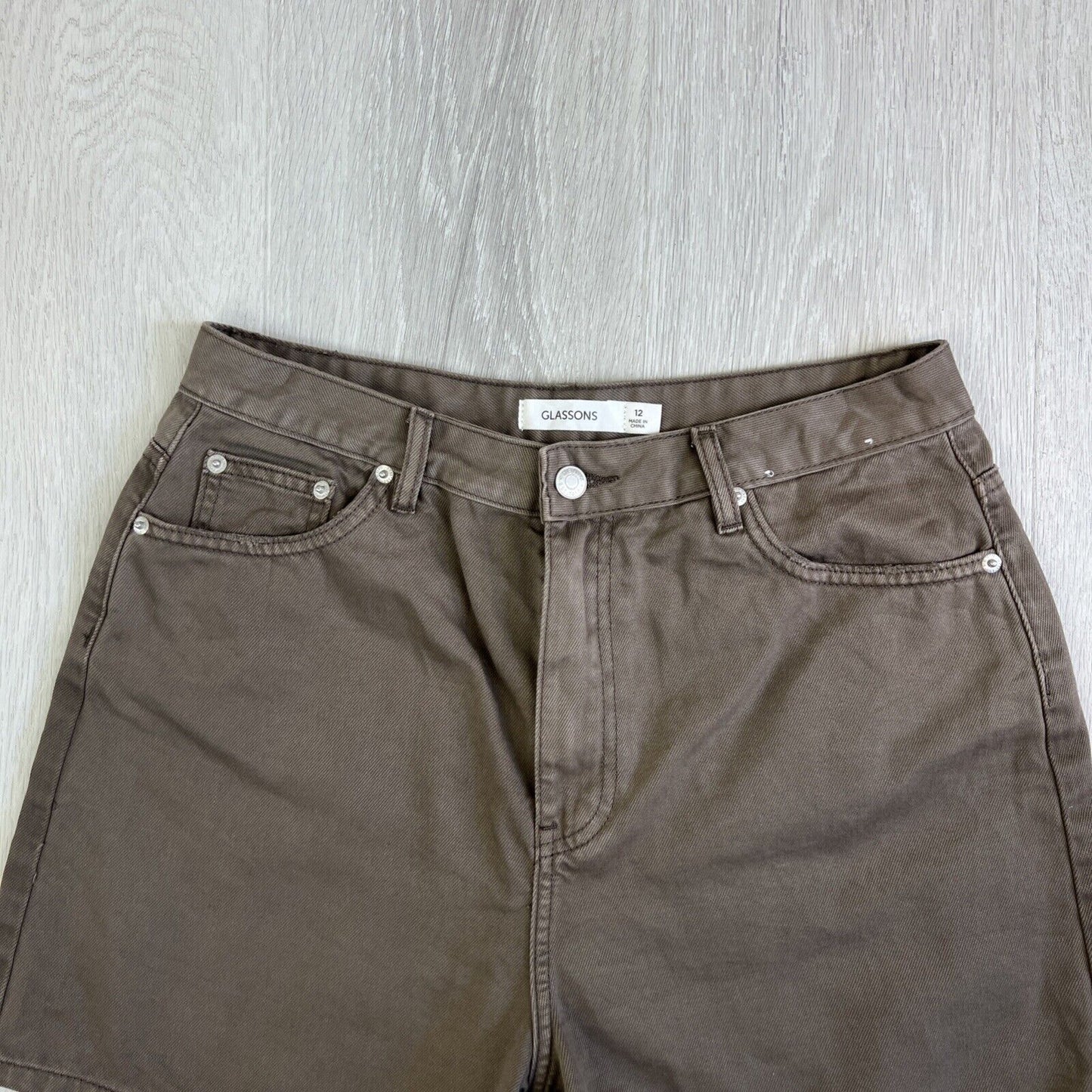 Glassons Womens Brown Denim Shorts Size 12