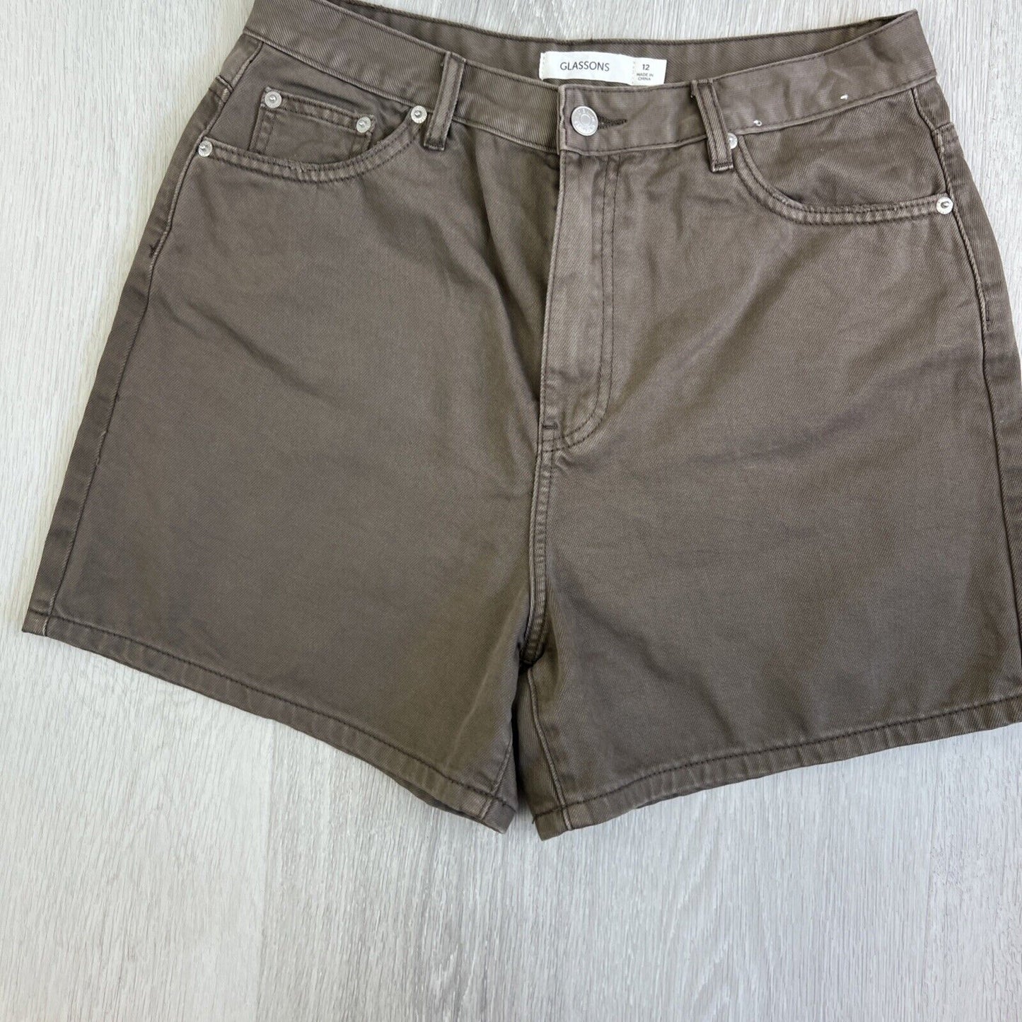 Glassons Womens Brown Denim Shorts Size 12