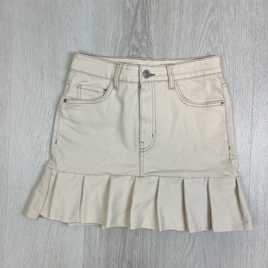 anko Womens Beige Straight Extra High Rise Denim Skirt Size 10