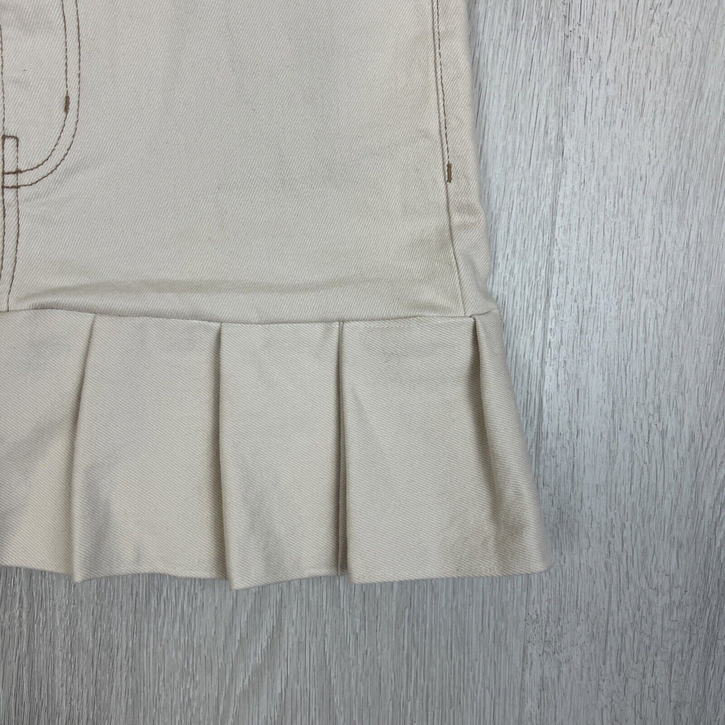 anko Womens Beige Straight Extra High Rise Denim Skirt Size 10