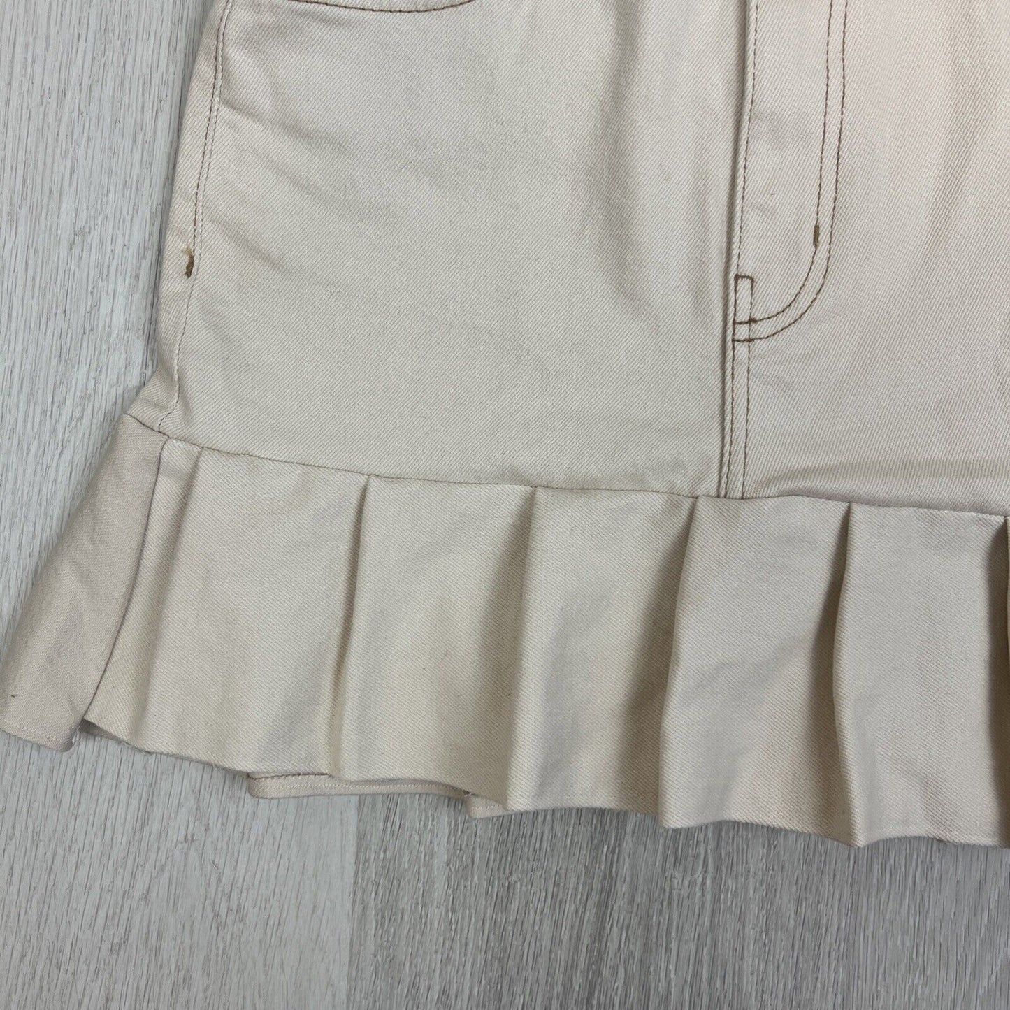 anko Womens Beige Straight Extra High Rise Denim Skirt Size 10