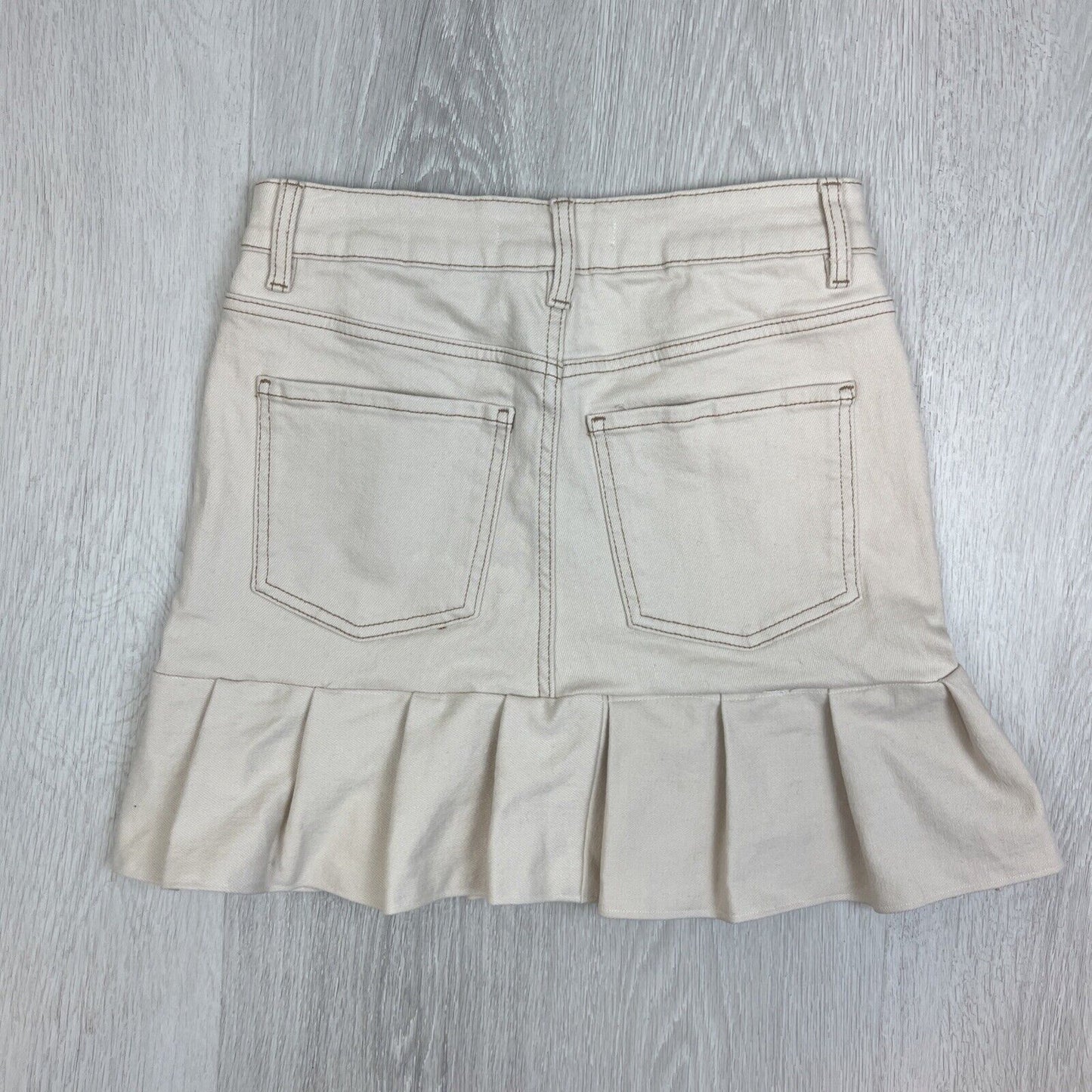 anko Womens Beige Straight Extra High Rise Denim Skirt Size 10