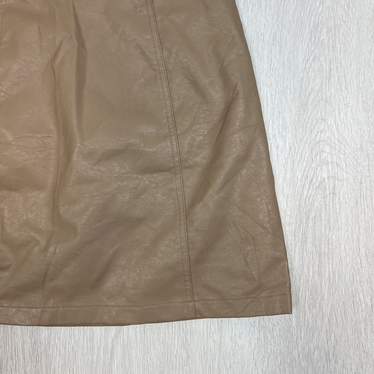 Calli Womens Faux Leather Brown Mini Skirt Size 10