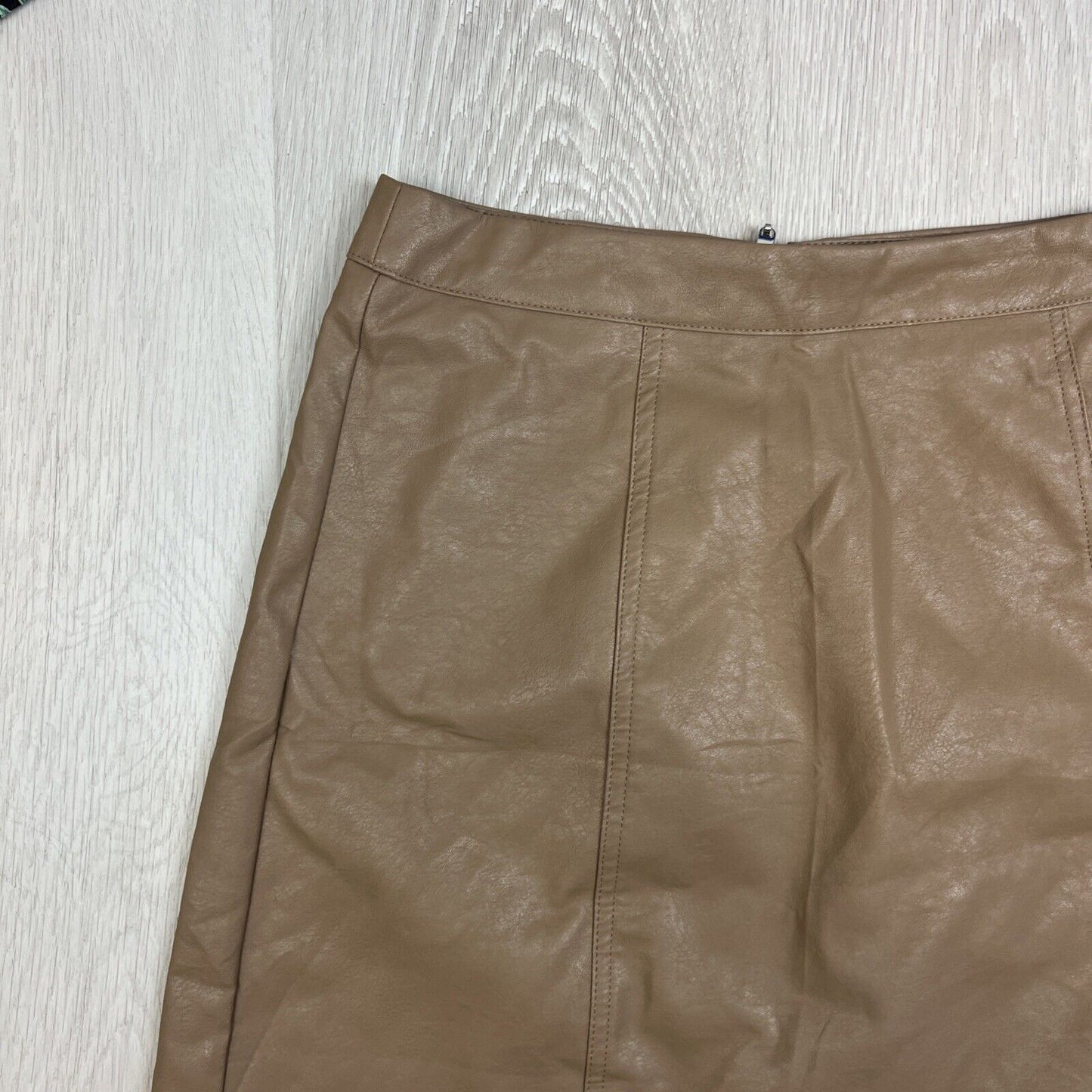 Calli Womens Faux Leather Brown Mini Skirt Size 10