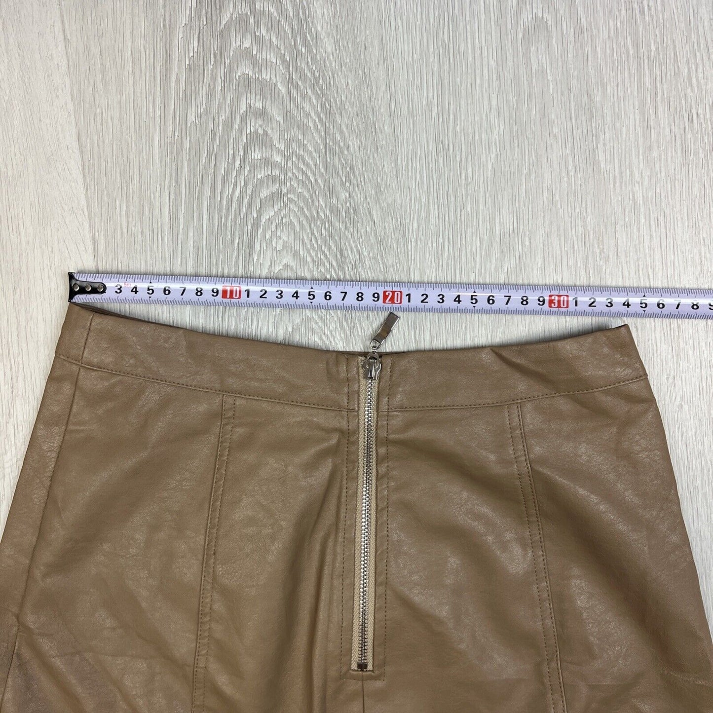 Calli Womens Faux Leather Brown Mini Skirt Size 10