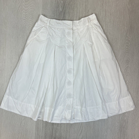 Country Road Womens White Pleated Cotton Skirt Size 6