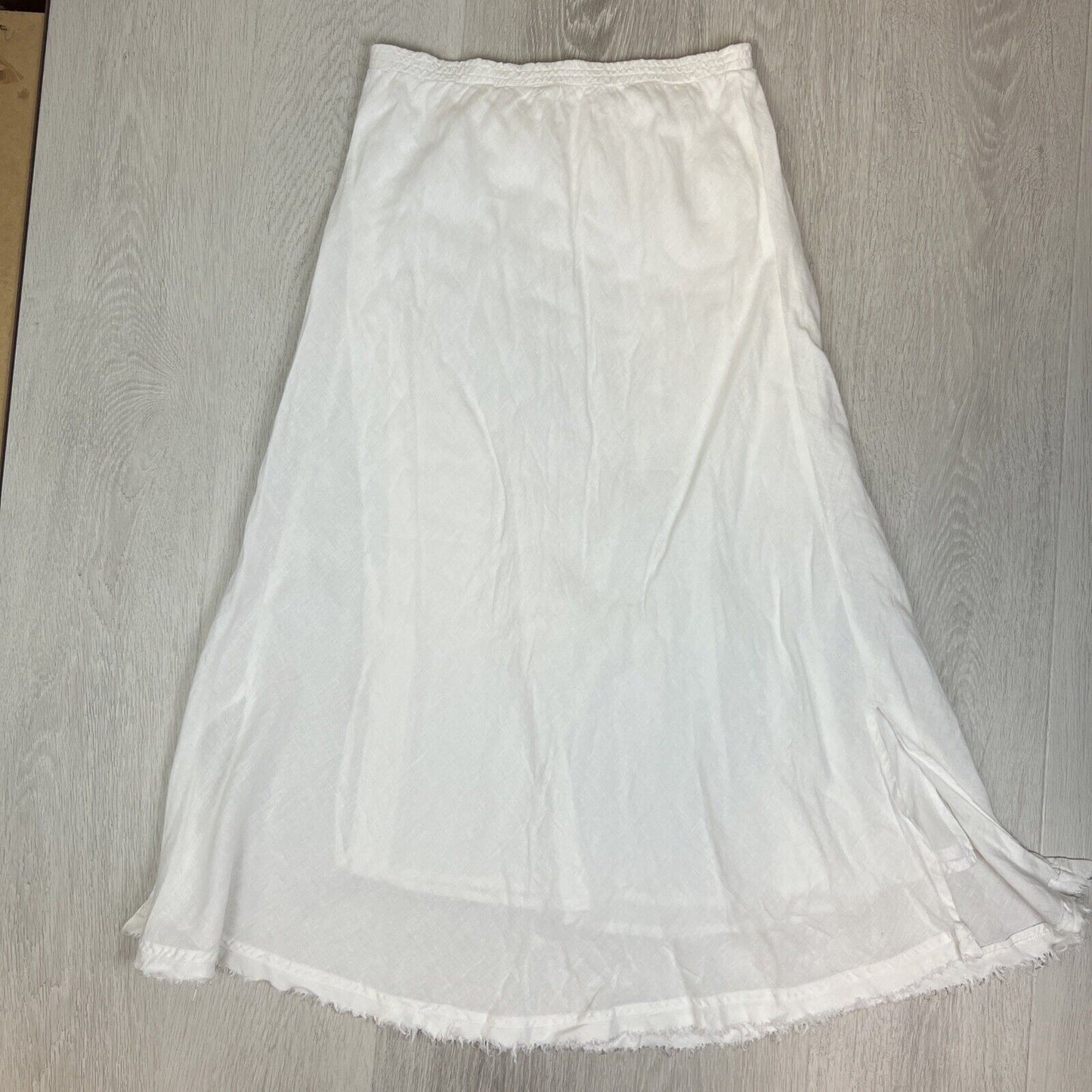 The Shanty Corporation Womens White 100% Linen Long Skirt Size XS