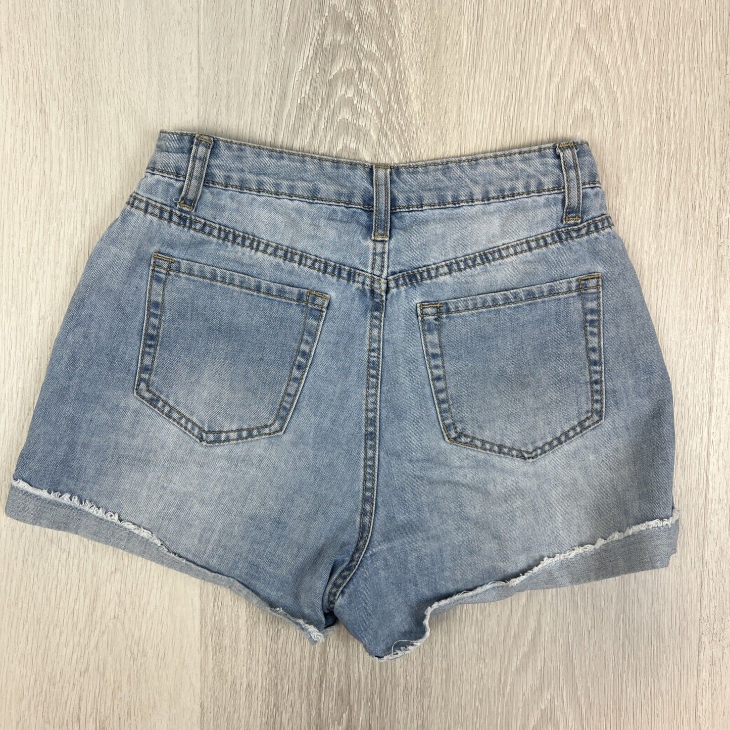 Ally Womens Light Wash Denim Shorts Size 8