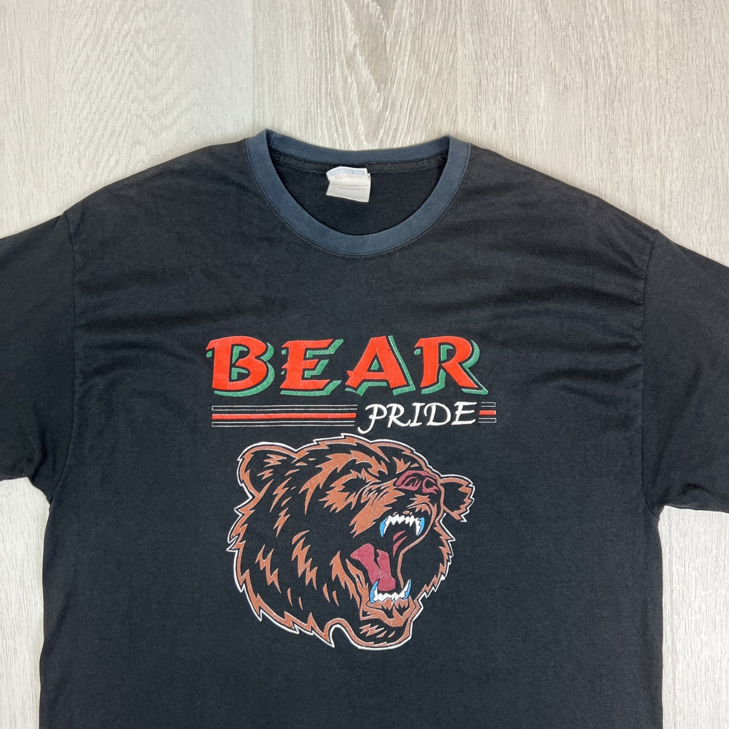 Bear Pride Graphic Print Mens Black Short Sleeve T-Shirt Size XL