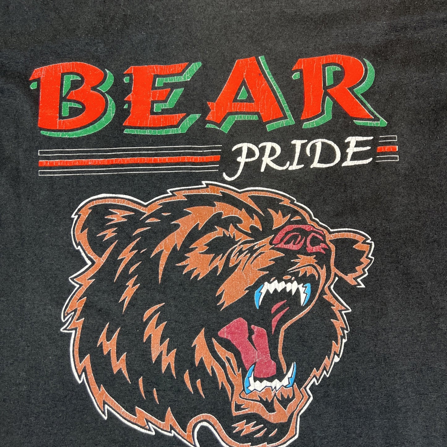 Bear Pride Graphic Print Mens Black Short Sleeve T-Shirt Size XL