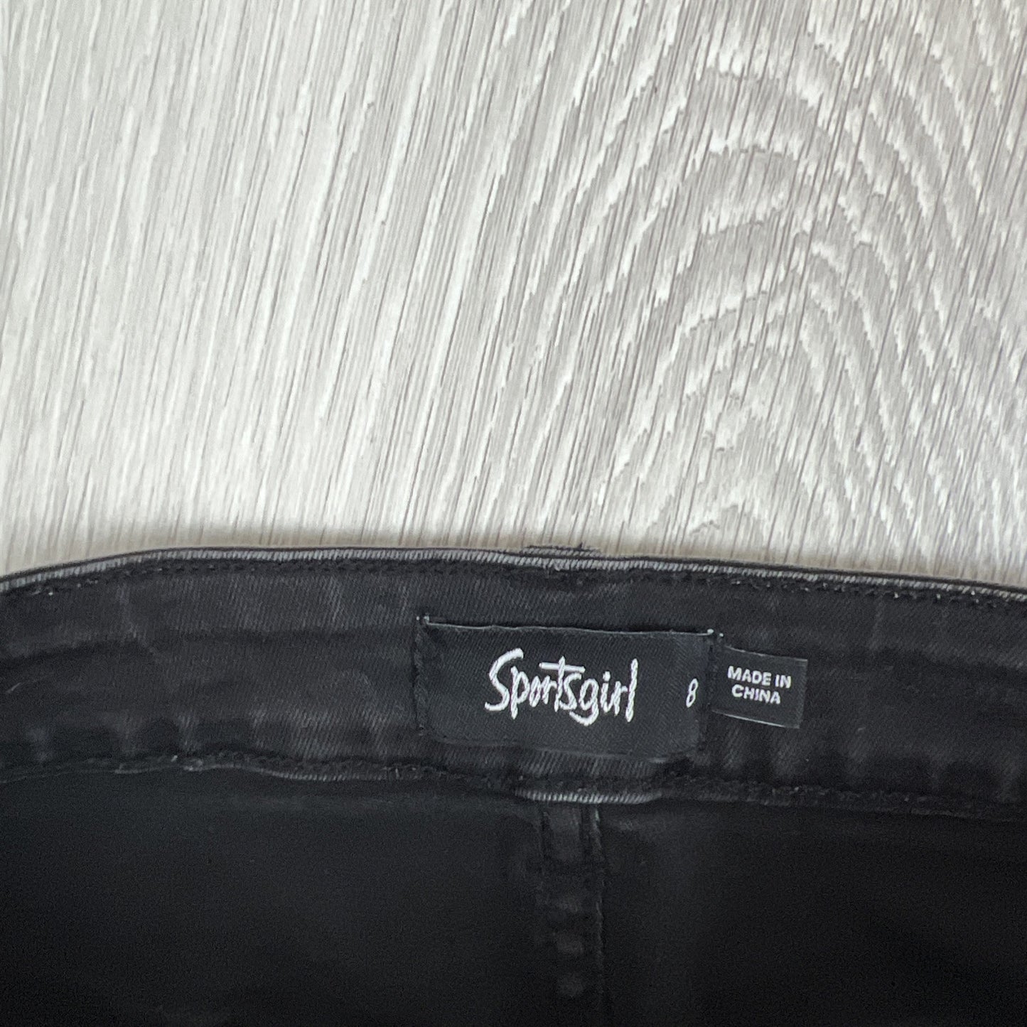 Sportsgirl Womens Black Denim Mini Skirt Size 8