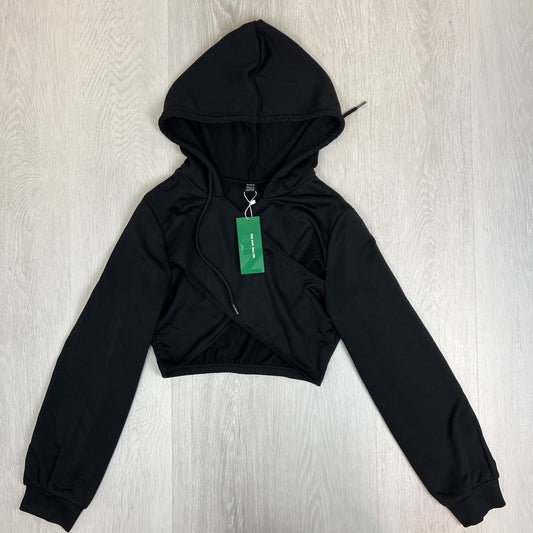 Shein Womens Cropped Pullover Sweeping Front Hoodie Size Large (New)