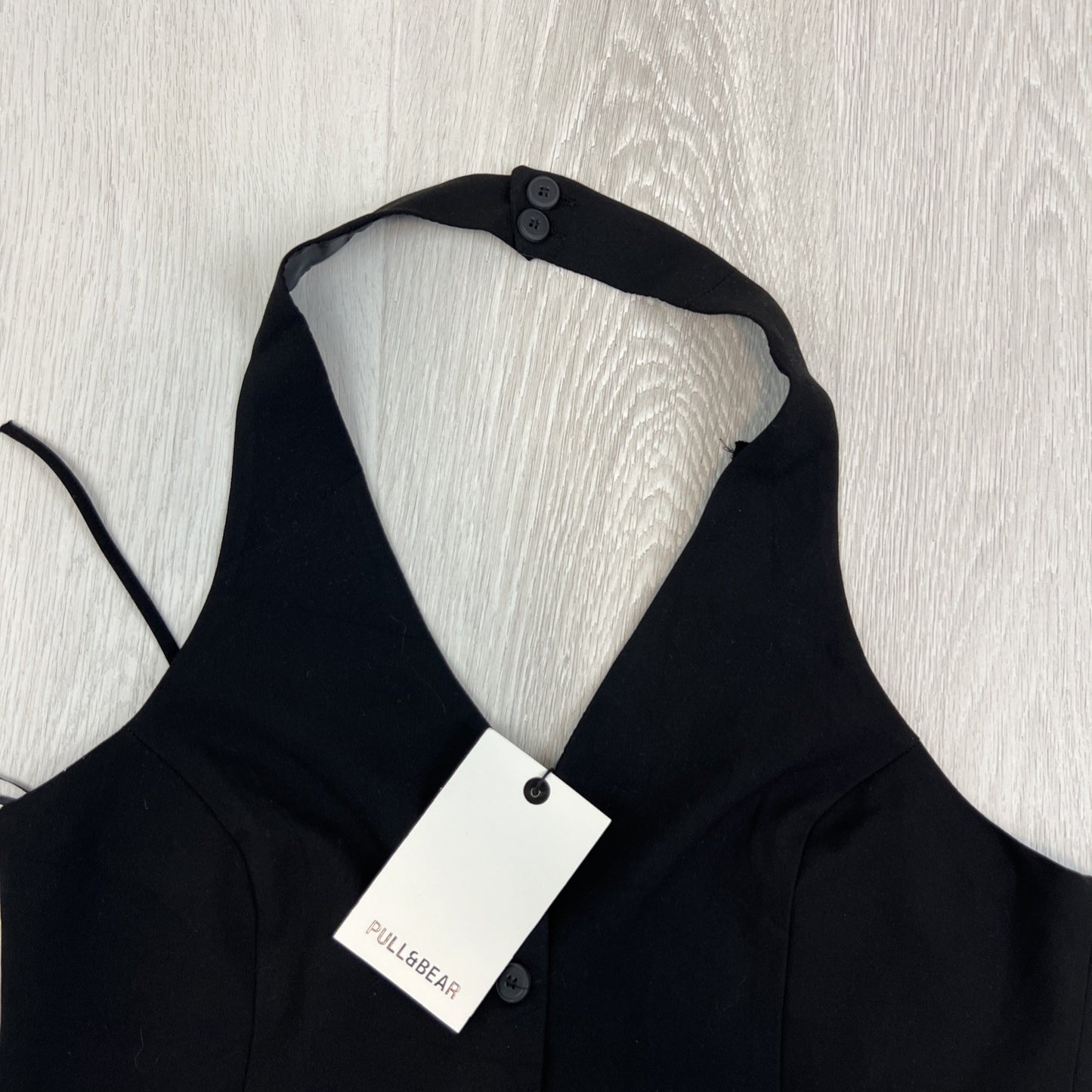 Pull&bear Womens Black Halter Neck Tank Top Size Large (NEW)