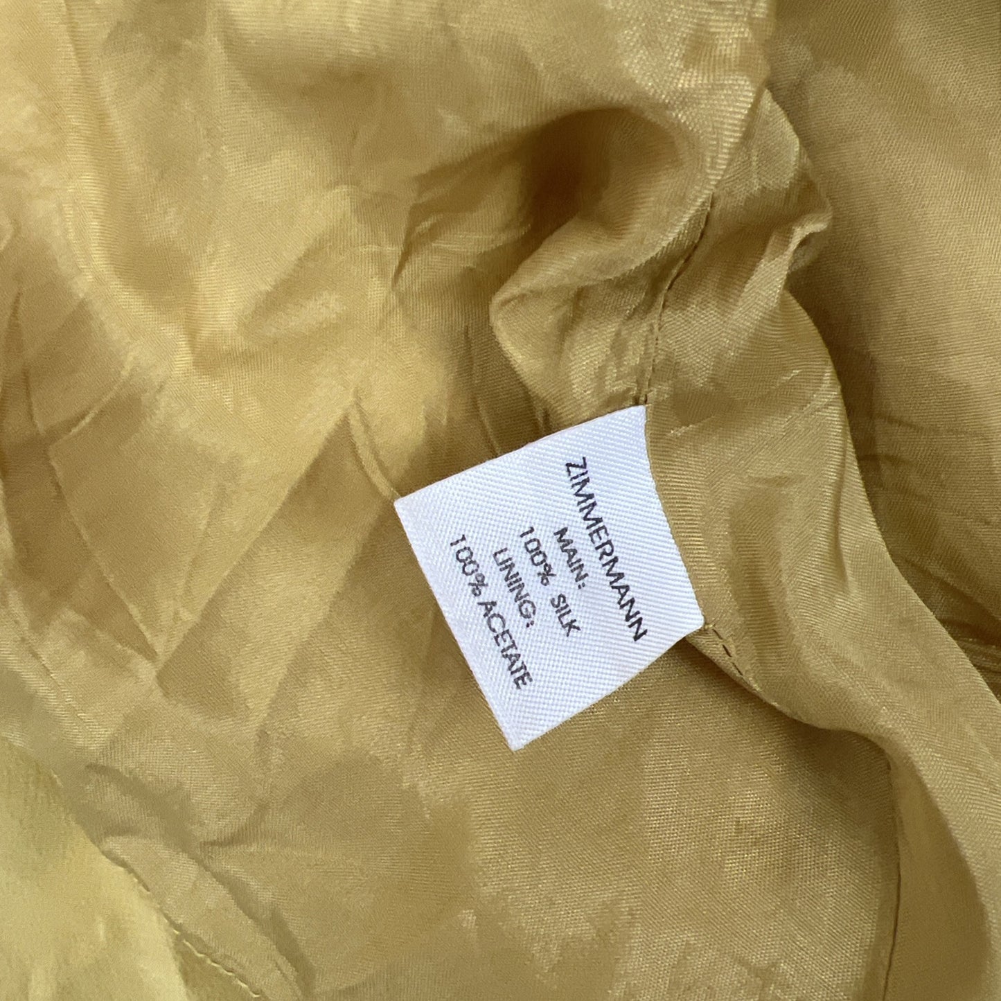 Zimmerman Womens Yellow Silk Skirt Size 1 (Minor damage/marks)