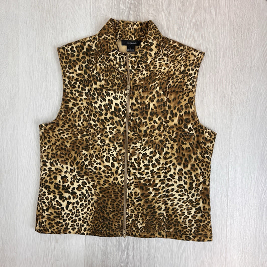 re-launch Womens Full Zip Animal Print Puffer Vest Size Small