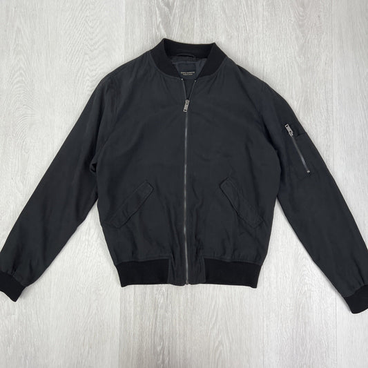 Staple Superior Mens Black Full Zip Bomber Jacket Size Small