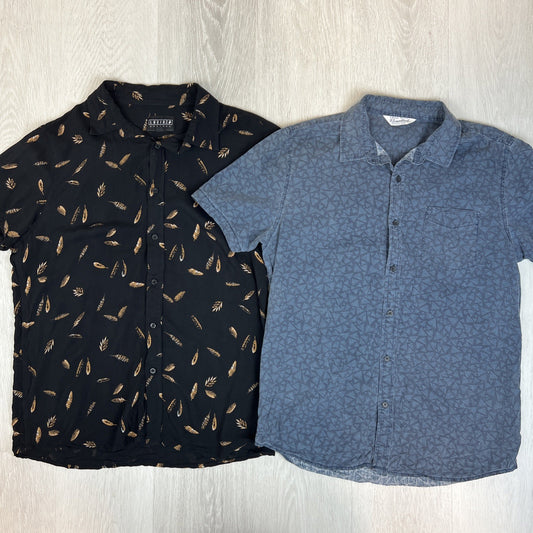 Lucid & Cotton On Mens Button Up Short Sleeve Shirt Size Large