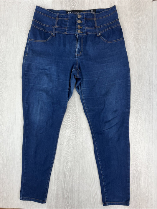 Chic Denim Womens Dark Wash Harley Corset Skinny Jeans Size 16