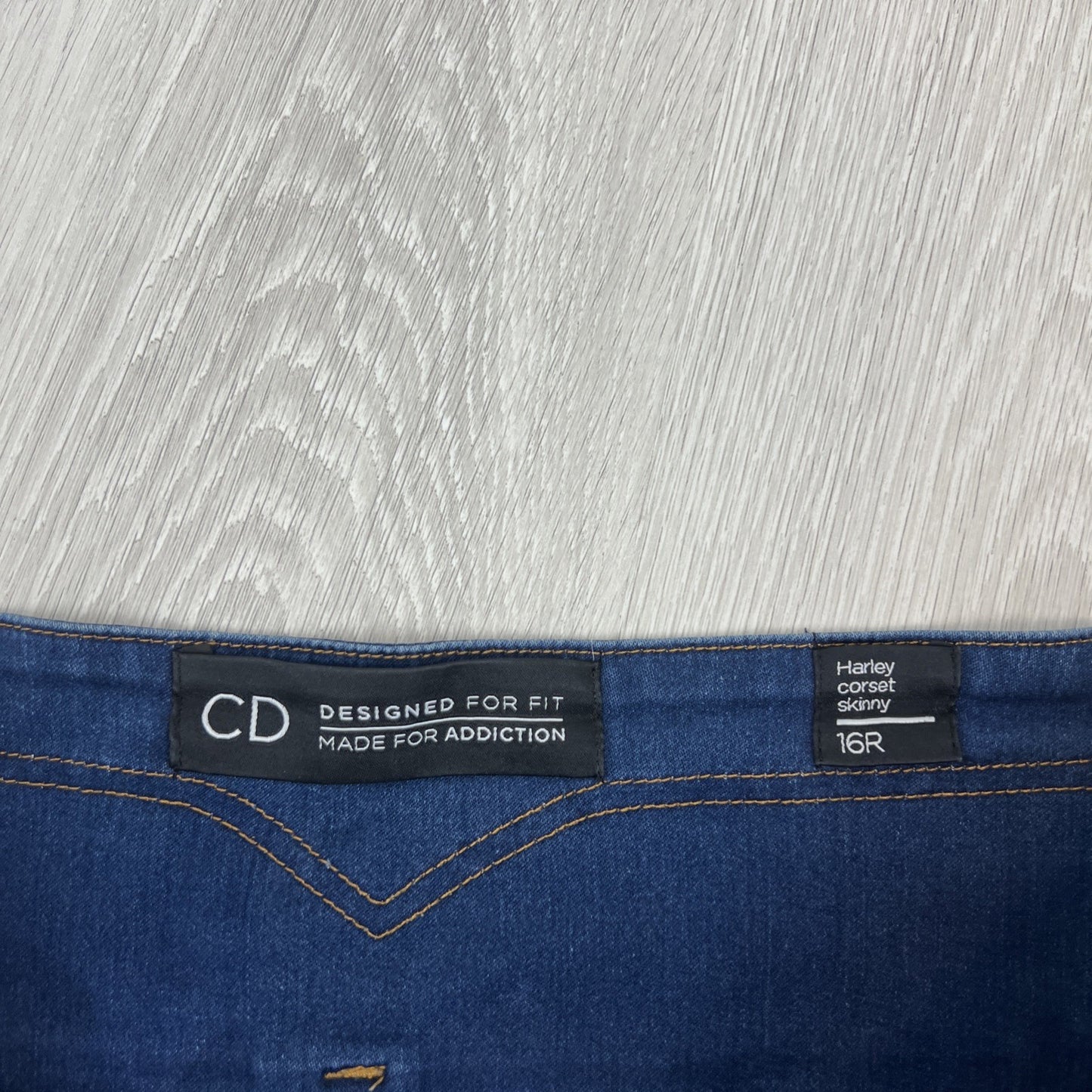 Chic Denim Womens Dark Wash Harley Corset Skinny Jeans Size 16