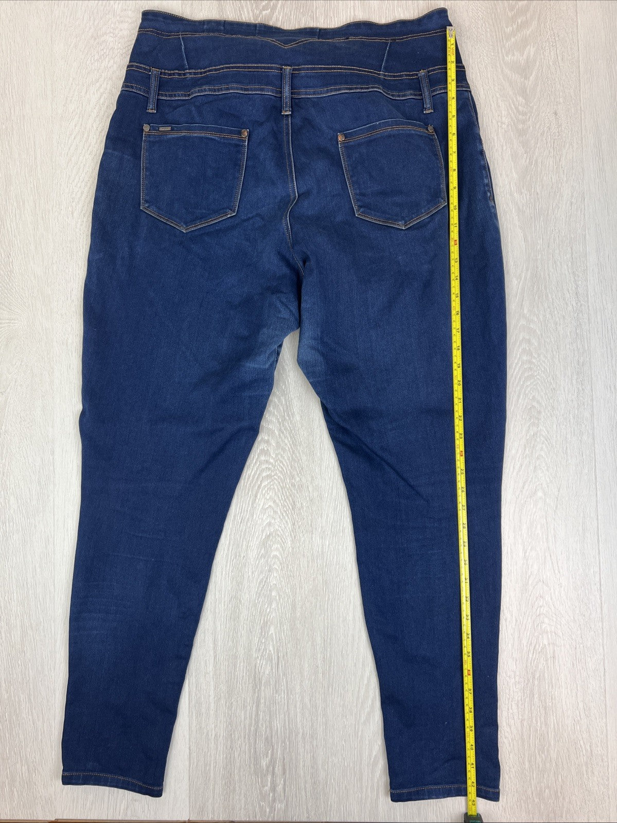 Chic Denim Womens Dark Wash Harley Corset Skinny Jeans Size 16