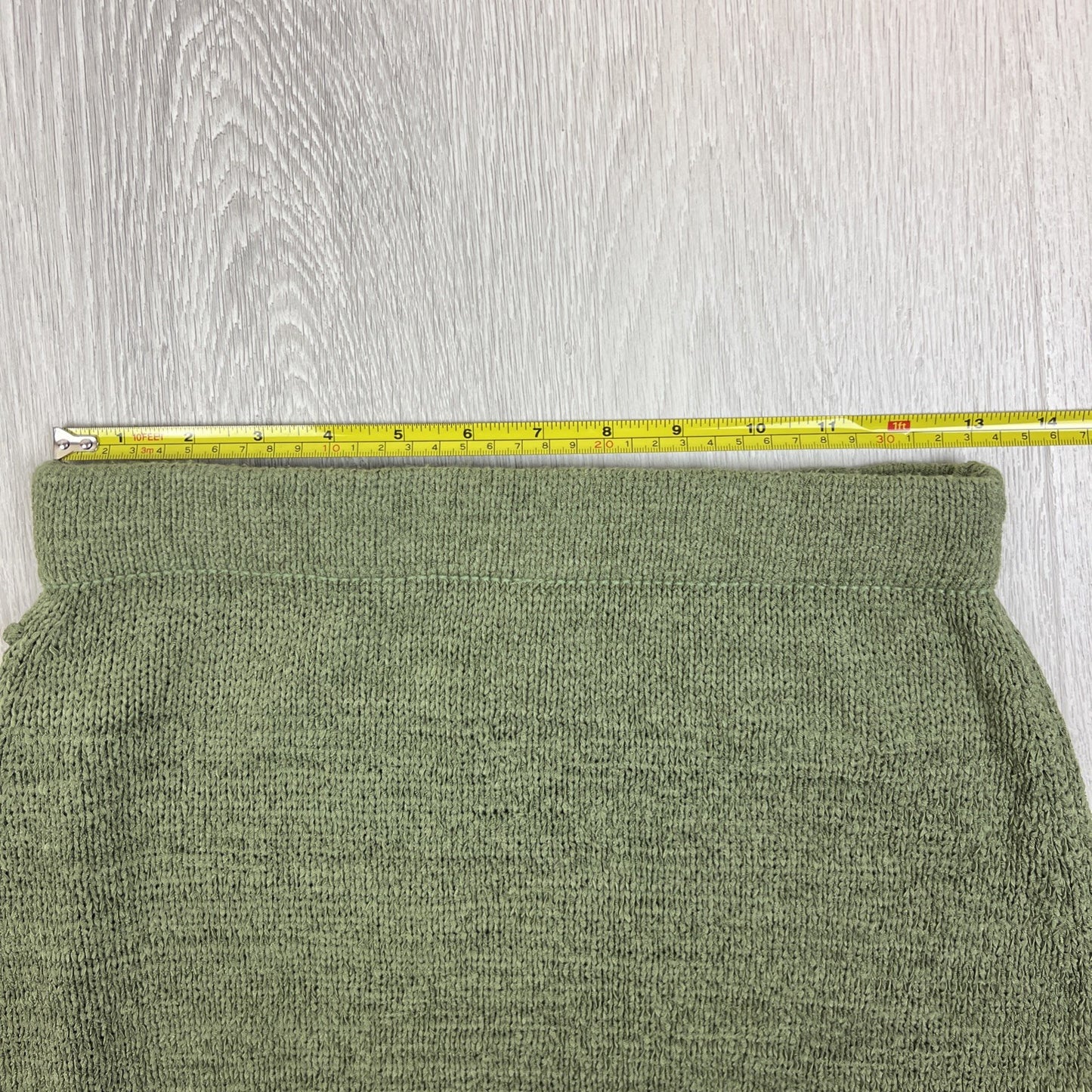 Indikah Womens Green Knitted Side Slit Boho Skirt Size M / 10 AU