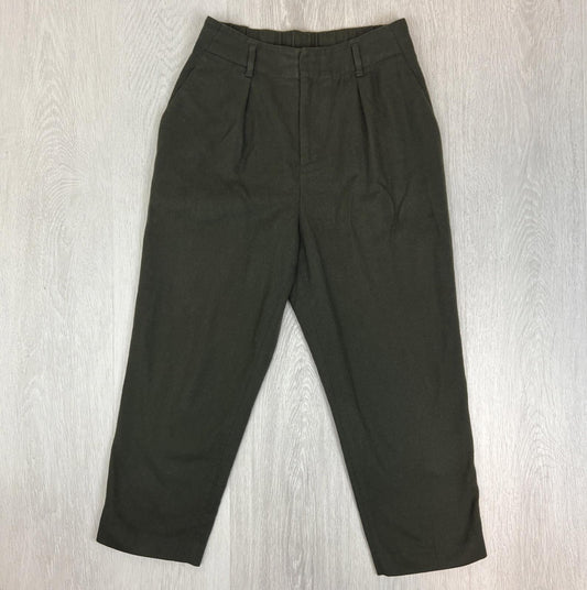 Uniqlo Womens Dark Green Wool Blend Pleated Dress Pants Size Size M