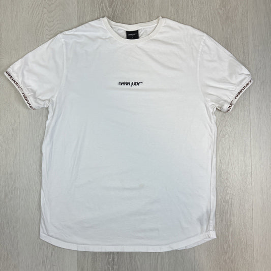 Nan Judy Mens White T-Shirt Size Large