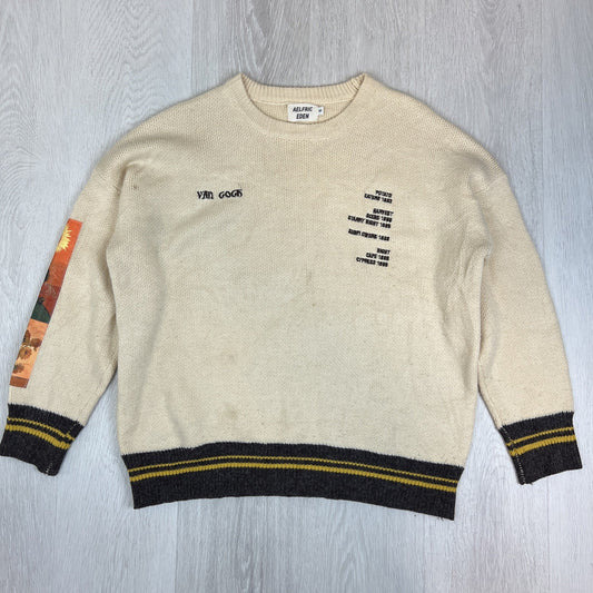 Alfric Eden Knitted Pullover Jumper Van Gogh Details Size Medium