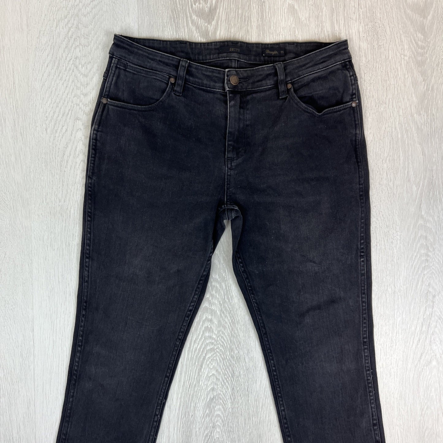 Wrangler Mens Black Slim Stretch Jeans Smith Size 33 Short
