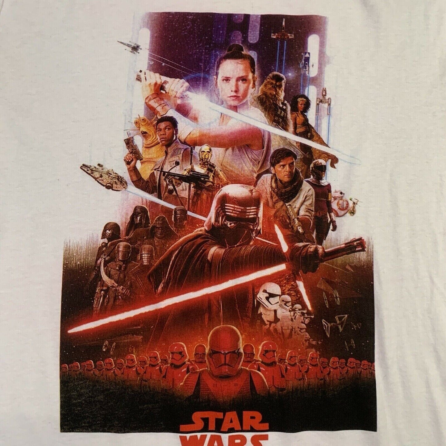 Disney Star Wars The Force Awakens Mens White T-Shirt Size Large