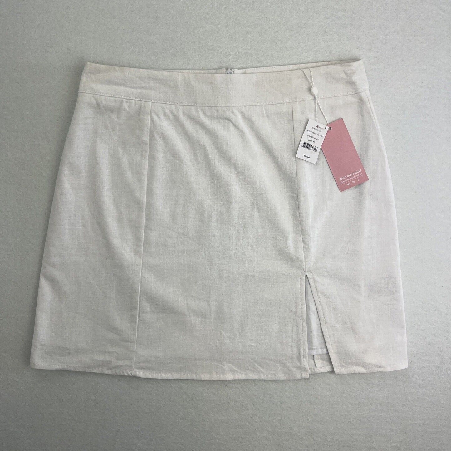 Supre Harlow Woven Mini Skirt White Size 10 (New)