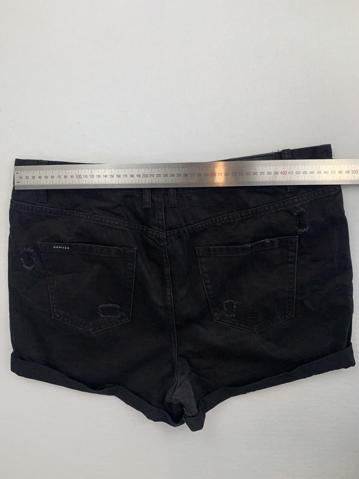 Huffer Womens Black Denim Shorts Size 14