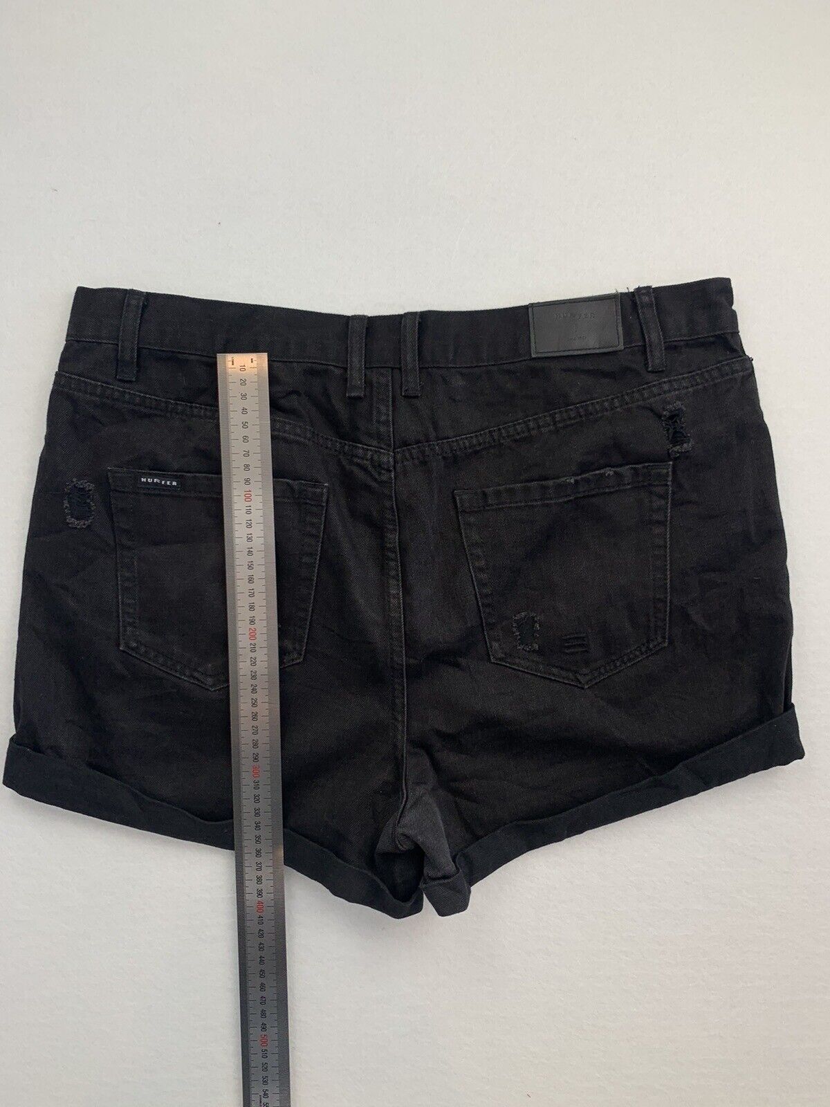 Huffer Womens Black Denim Shorts Size 14