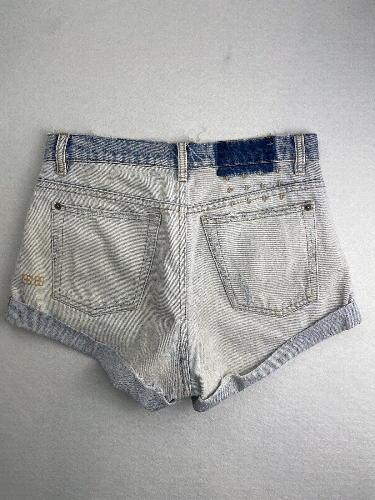 Ksubi Womens Light Wash Denim Shorts Size 24