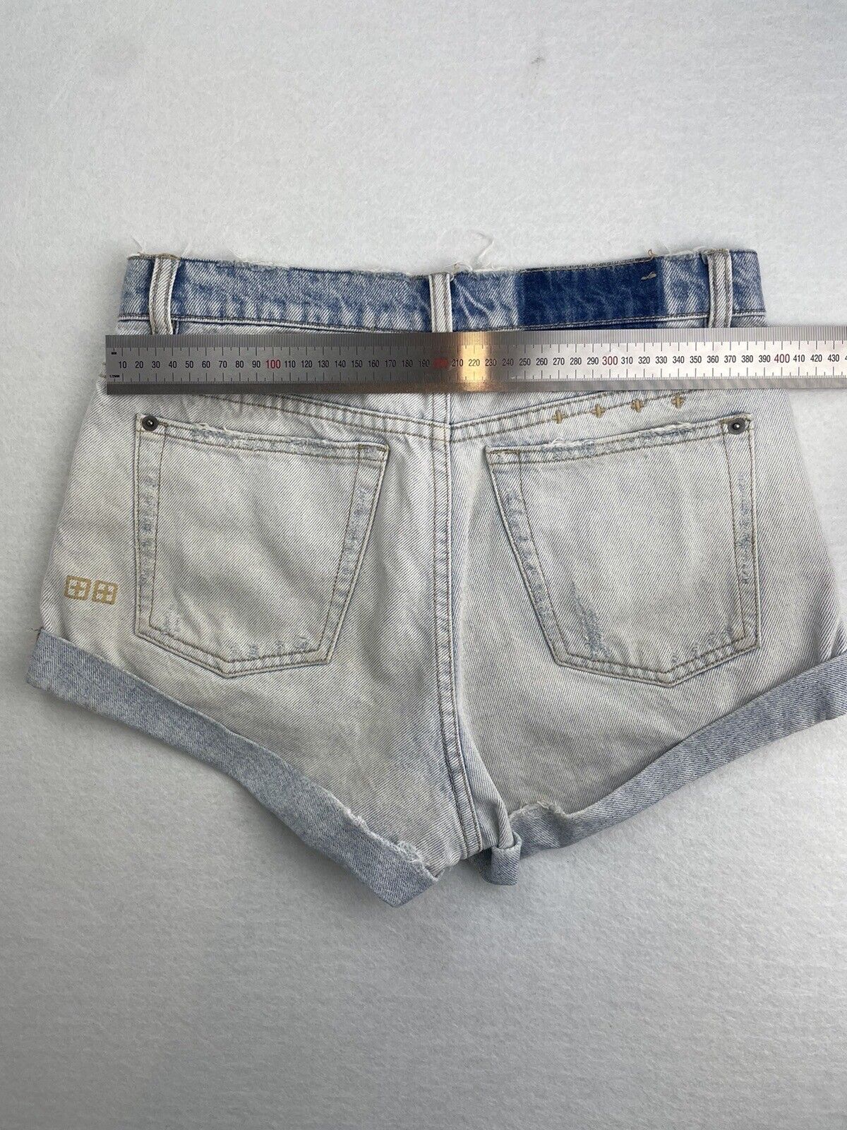 Ksubi Womens Light Wash Denim Shorts Size 24