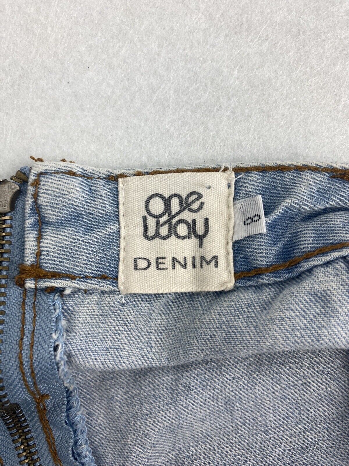 One Way Denim Womens Light Wash Denim Skirt Size 8