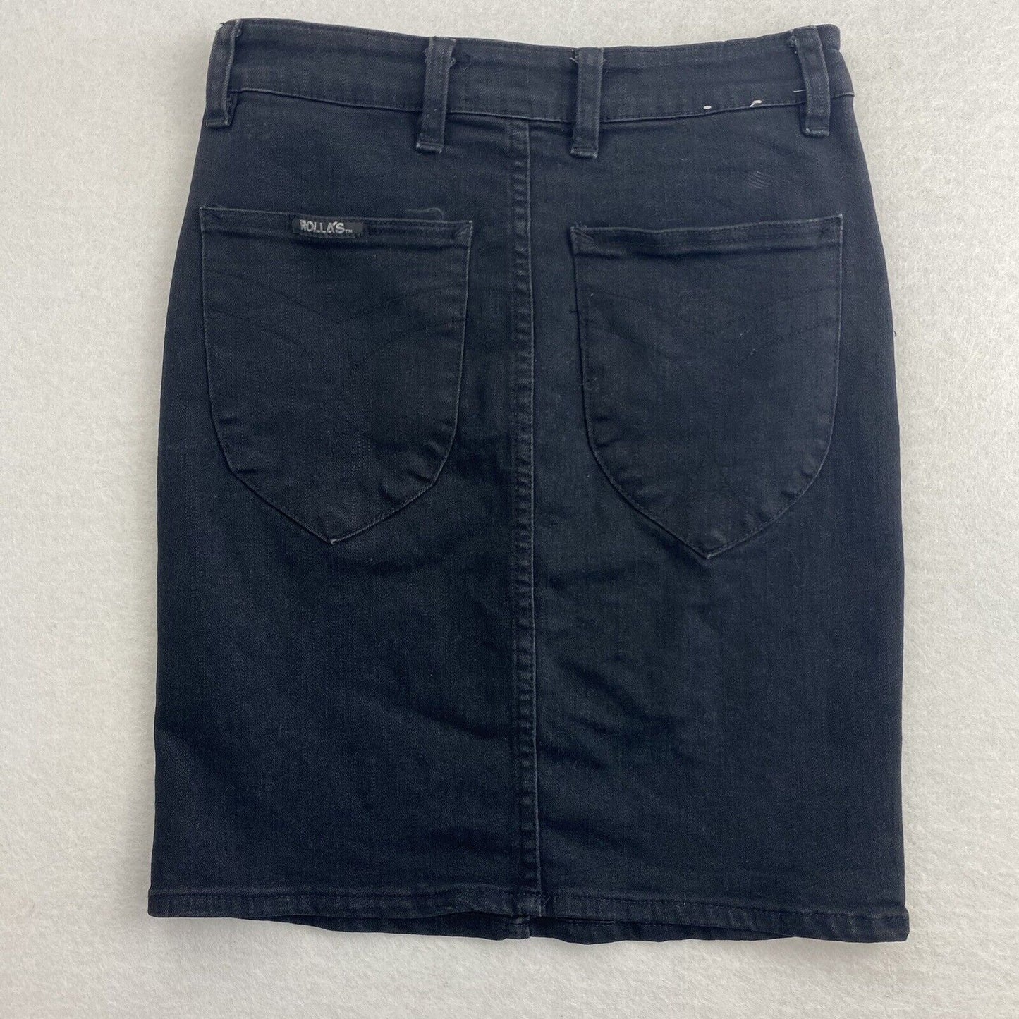 Rolla's Womens Black Denim  Hi Rise Mini Skirt Size 9