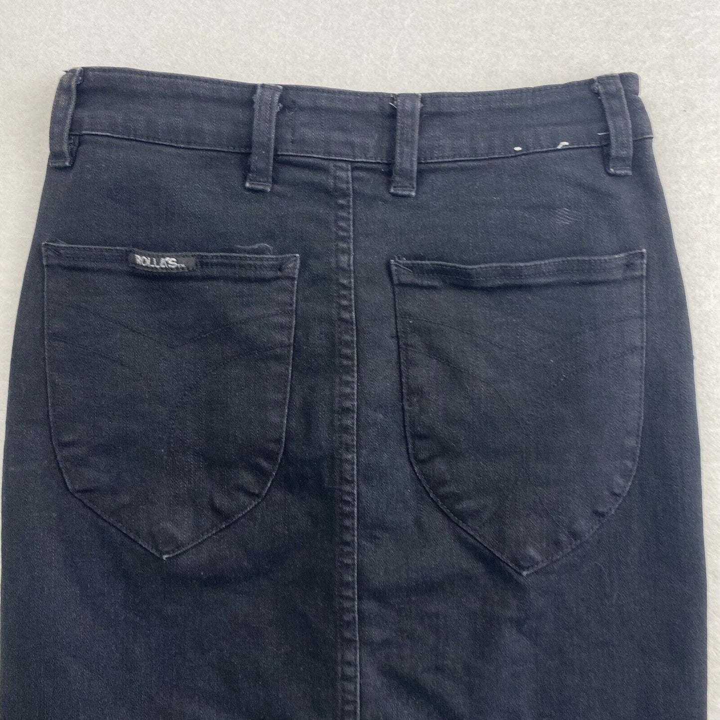 Rolla's Womens Black Denim  Hi Rise Mini Skirt Size 9