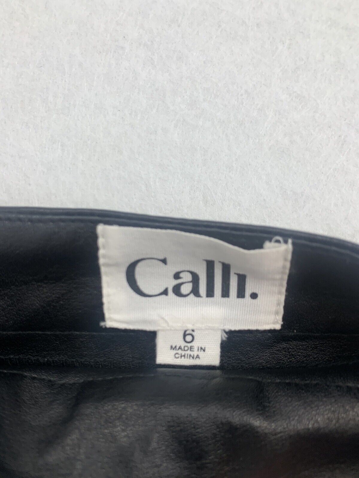 Calli Women’s Black Faux Leather Skirt Size 6