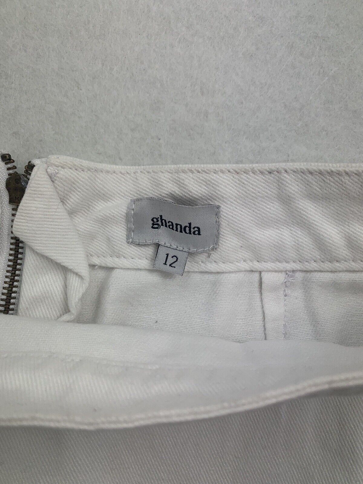 Ghanda Women White Denim Skirt Size 12