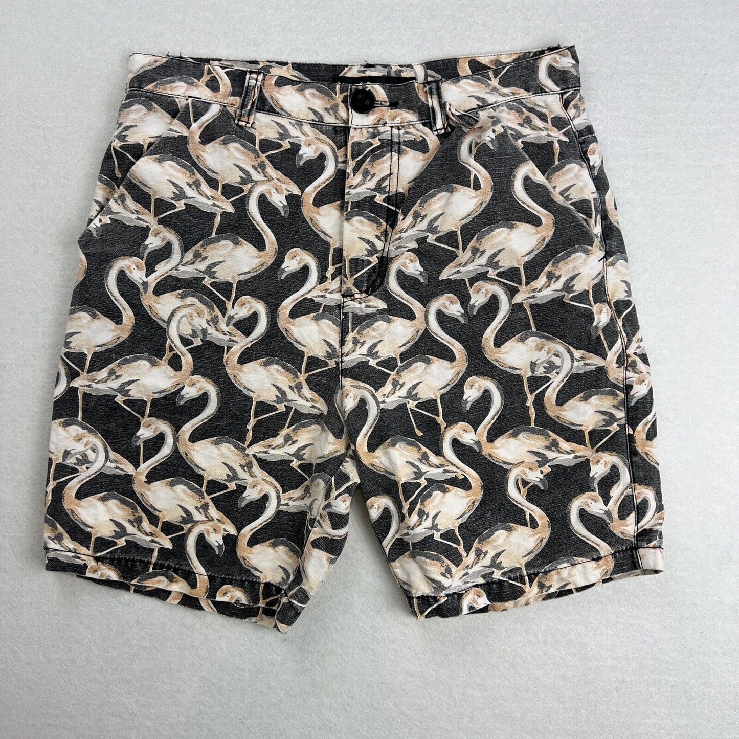 Dangerfield Mens Chino Flamingo Shorts Size 28