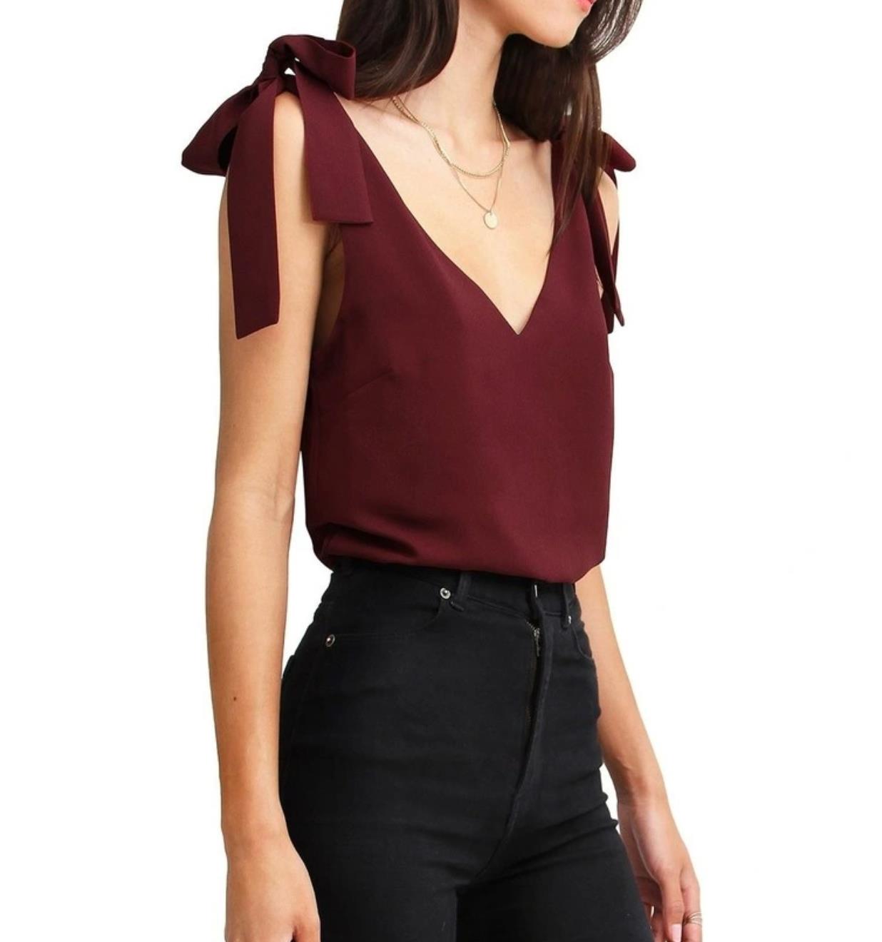 Belle & Bloom Womens Maroon Tank Top Medium (New)