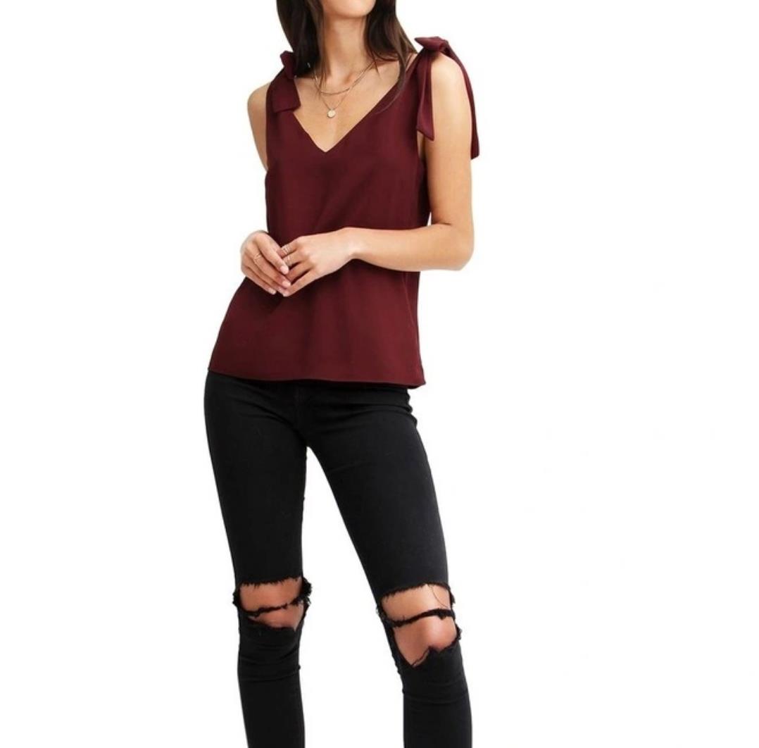 Belle & Bloom Womens Maroon Tank Top Medium (New)