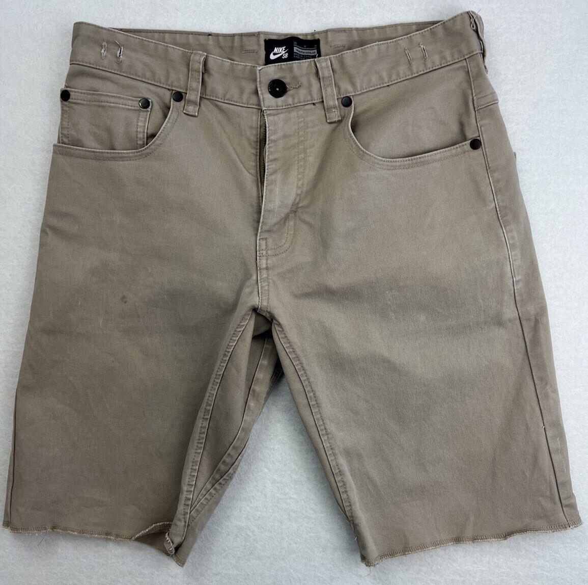 Nike SB Mens Beige Cut-Off Shorts Size 30