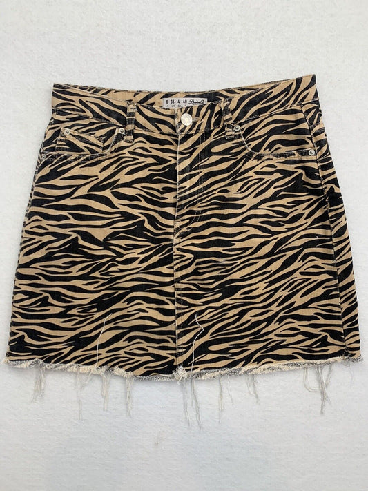 Denim Co Womens Animal Print Denim Skirt Size UK 8